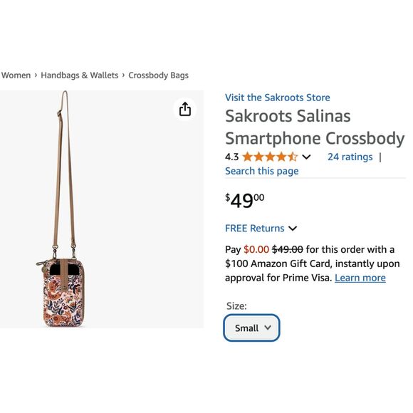 ~ New: Sakroots Crossbody Purse Salinas Smartphone Wallet Zip Pocket Bag, No Tag - Picture 2 of 15